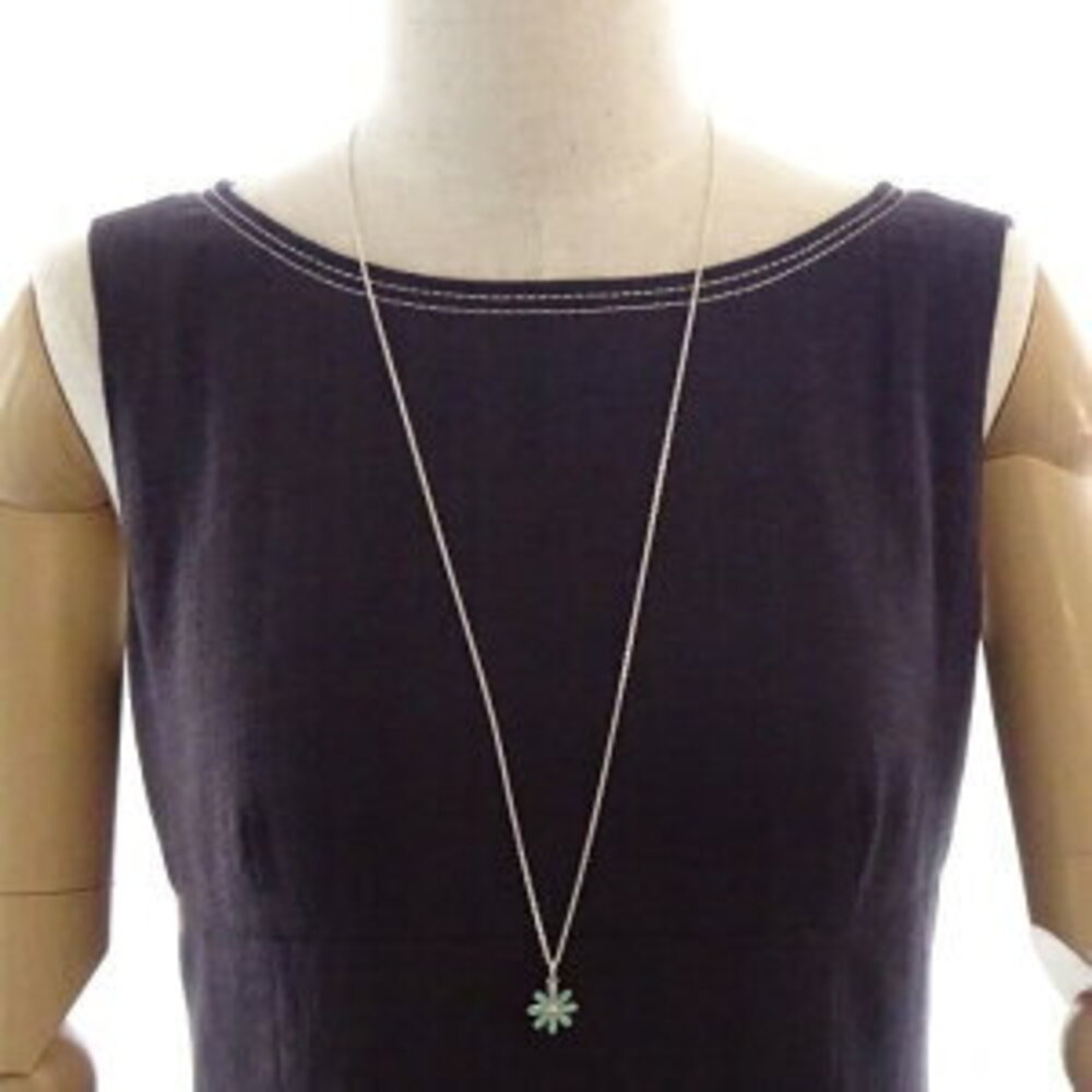 Tiffany Co Daisy Necklace Flower Motif Blue Sterling Silver Enamel